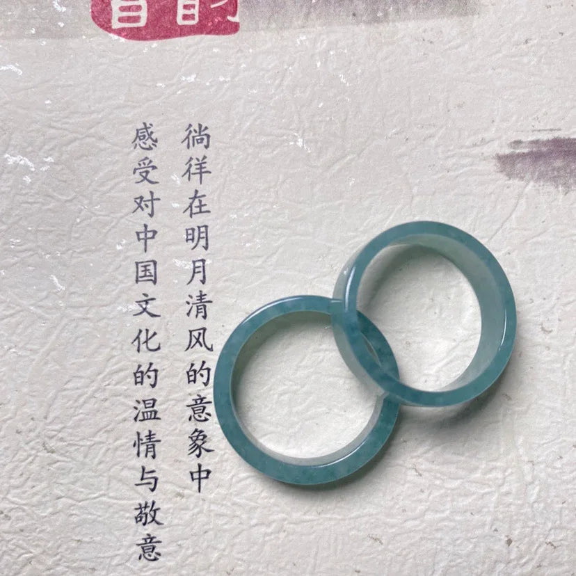 Natürliche Jade Ring Männer Frauen Heilung Edelstein edlen Schmuck echte Myanmar Jadeit hohe Eis qualität eine burma blaue Wasser Jade Ringe