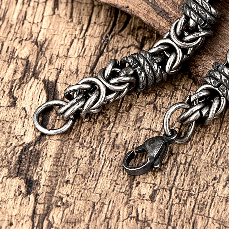 Vintage geflochtenes Edelstahl Herrenarmband Hip Hop einfache geflochtene Laterne Handkette für männliche Freund trendige Armreif Geschenke