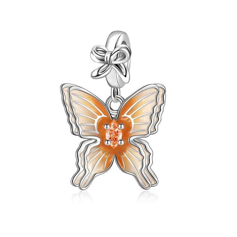 2025 Neu in Original 925 Sterling Silber Bunte Exquisite Schmetterling Serie Charm Fit Armband Halskette DIY Frauen Schmuck Geschenk