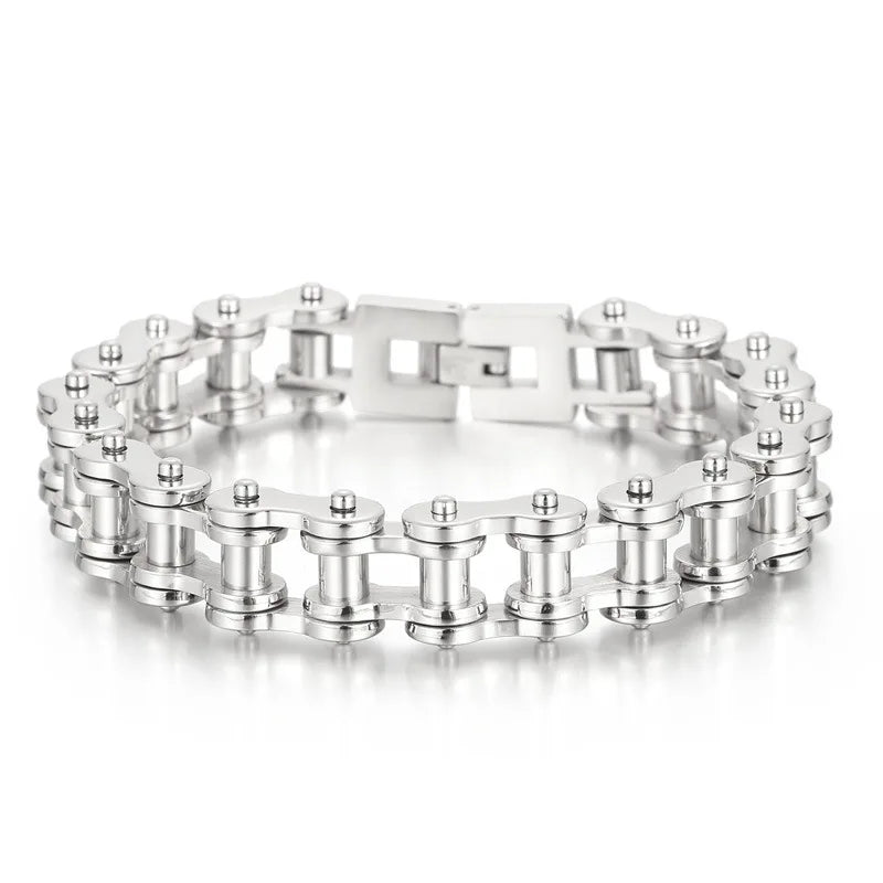 Retro Schwere Bürste Edelstahl Motorrad Kette Armband 11/13 MM Breite Herren Frauen Bike Biker Armbänder Hip-Hop Schmuck 19-23 cm