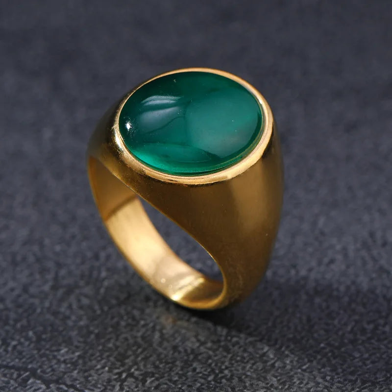 Vintage 316L Edelstahl Schwarz Rosa Grün Stein Ring Für Frauen Männer 2025, Neue Finger Mode Schmuck Zubehör 6-12 große Größe