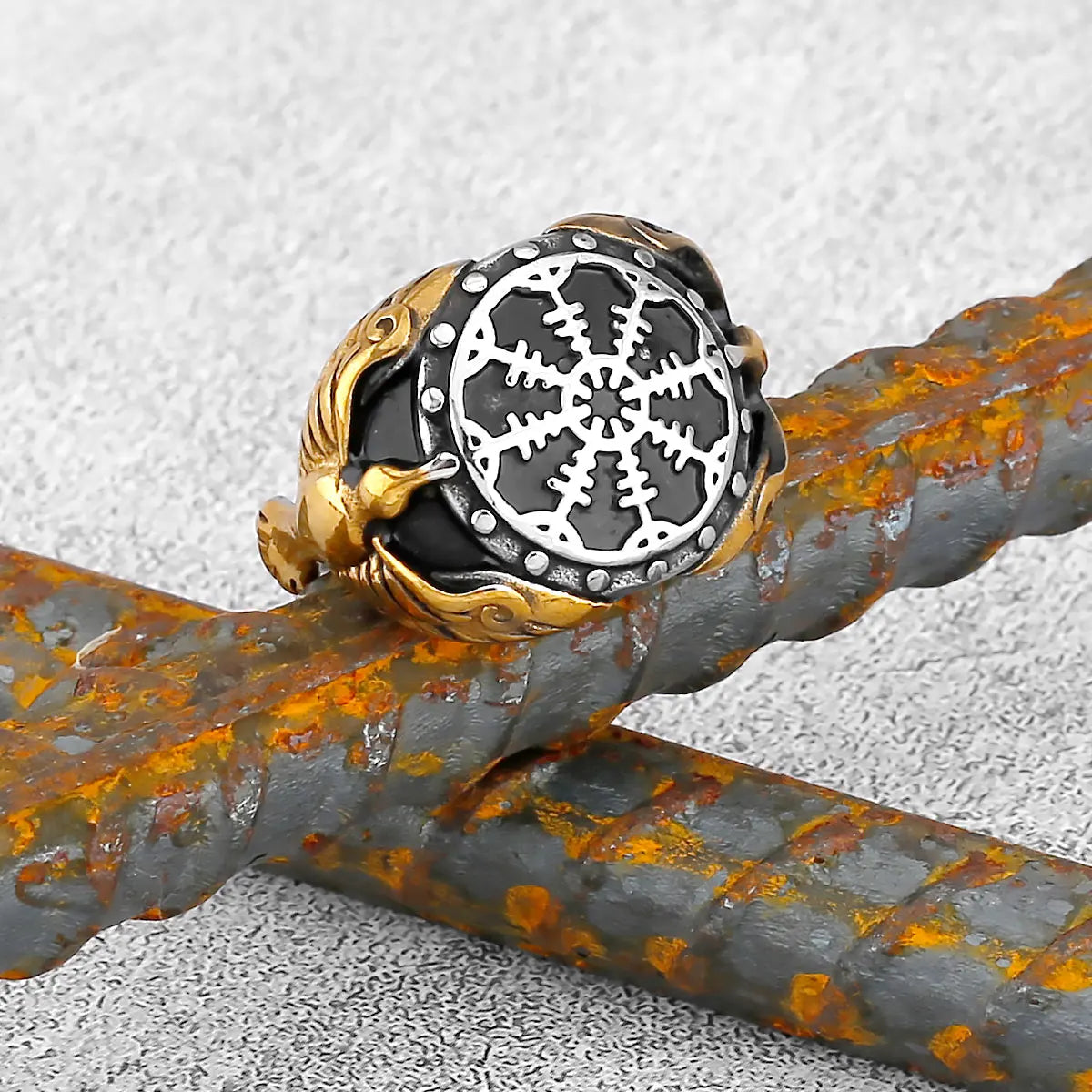 Vintage Edelstahl Wikinger Amulett Ring Nordischer Kompass Runen Männer und Frauen Ringe Teenager Multi Style Schmuck Freund Geschenk