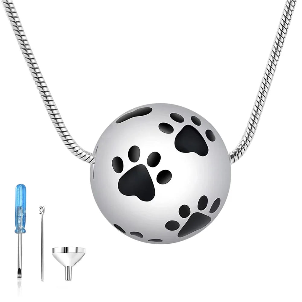 Pfote Urne Einäscherung Halskette Silber Hund Katze Haustier Pfote Druck Feuer bestattung Schmuck für Haustier Asche Tier Andenken Denkmal Charme Anhänger