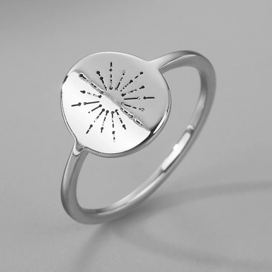 Initial minimalist ischen Edelstahl Starburst der Sonne Tarot Ring für Frauen Männer zierliche ovale Aussage Schmuck Geschenk