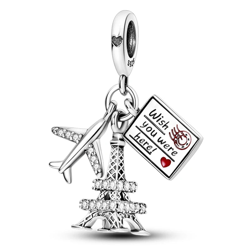 Heißer Verkauf Charms Perlen 925 Sterling Silber Farbe Bogen Kreuz Lebensbaum Perlen Fit DIY Original Armreif Charme Anhänger Schmuck