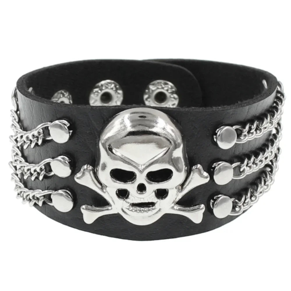 Neue breite Punk Chunky Rivet Leder Armreif Rock Reihen quadratische Nägel Armband einstellbare Größe Schmuck Armbänder & Armreif