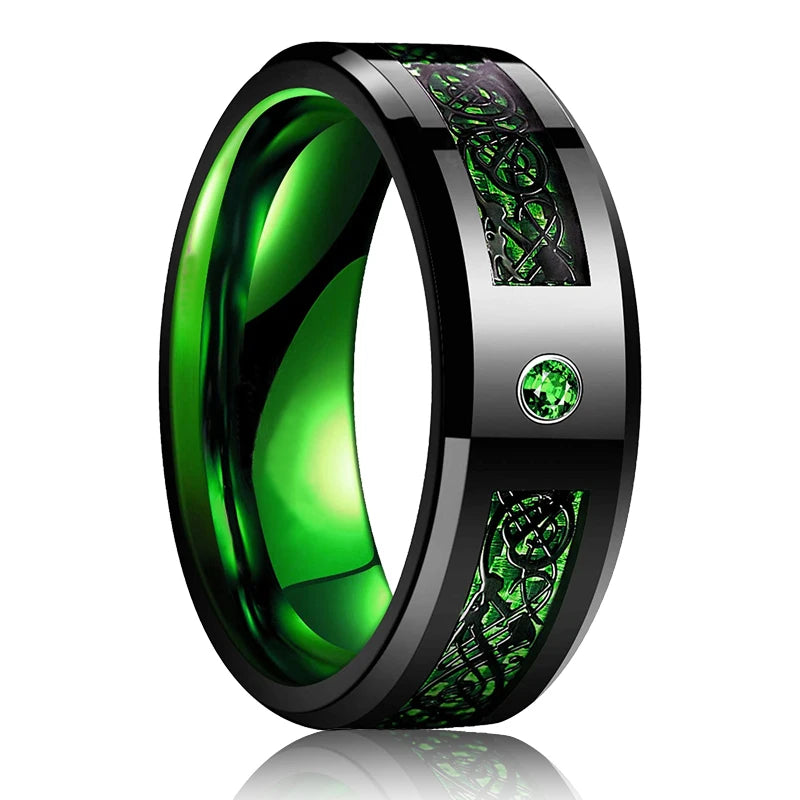Moderne 8mm Schwarz Titan stahl Ringe für Männer Frauen Nut Facetten Edelstahl Männer Ring Hochzeit Band schmuck Großhandel