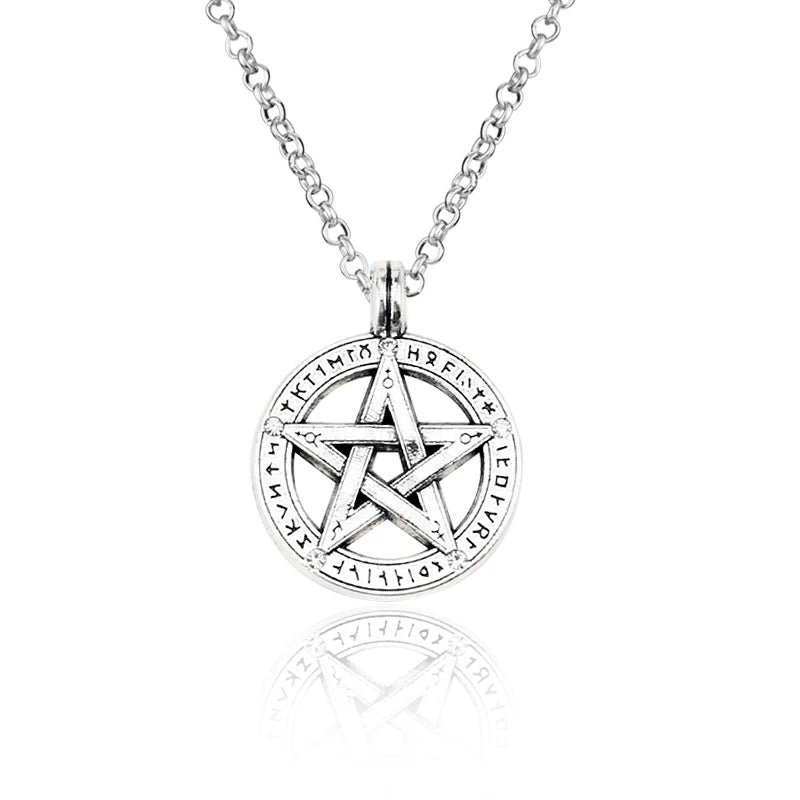 Supernatural Dean Leder Seil Kupferfarben Anhänger Kette Halskette für Frauen Männer Winchester Jensen Ackles Amulett Vintage Schmuck Goth
