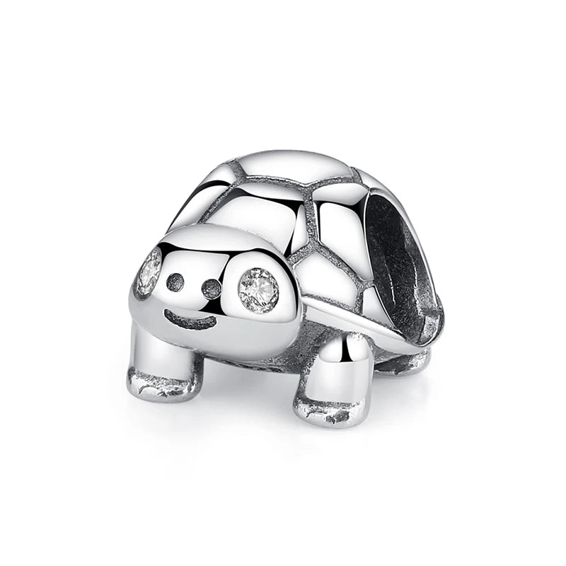 Original 925 Sterling Silber Charms Meeresschildkröte Anhänger Kristall Perlen Fit Marke Armbänder Halsketten Diy Schmuck Für Frauen