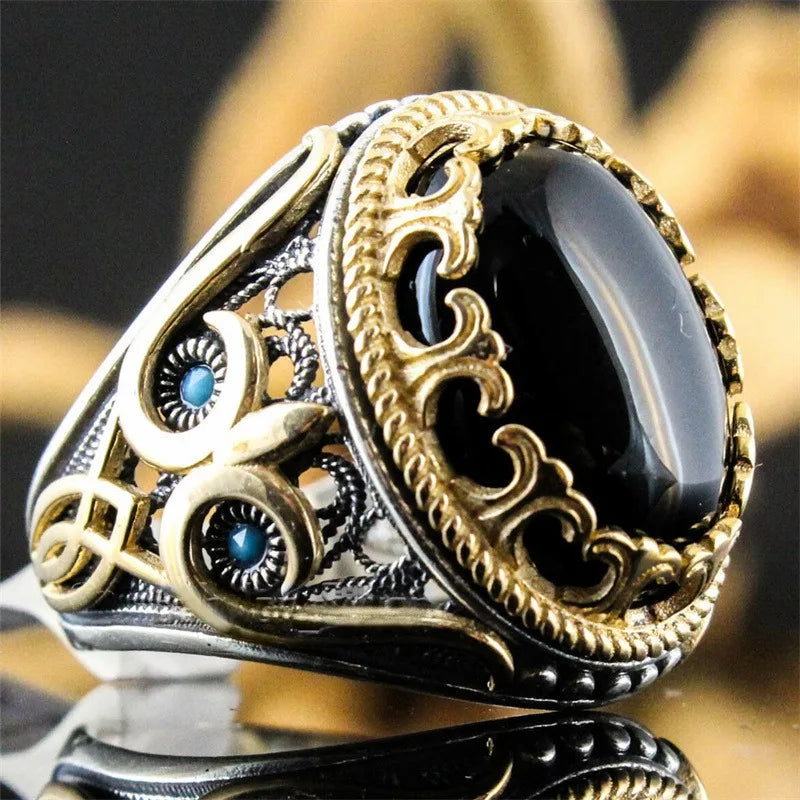 Neuer Herrenring mit künstlichem Zirkon, Persönlichkeit, Retro, anstrebend, besuchen, Bankett, Party, lässig
