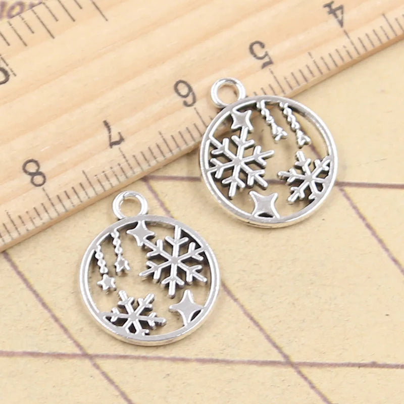 20 stücke Charms Winter Schnee Schneeflocke 19x16mm Tibetischen Silber Farbe Anhänger Antiken Schmuck, Die DIY Handgemachten Handwerk