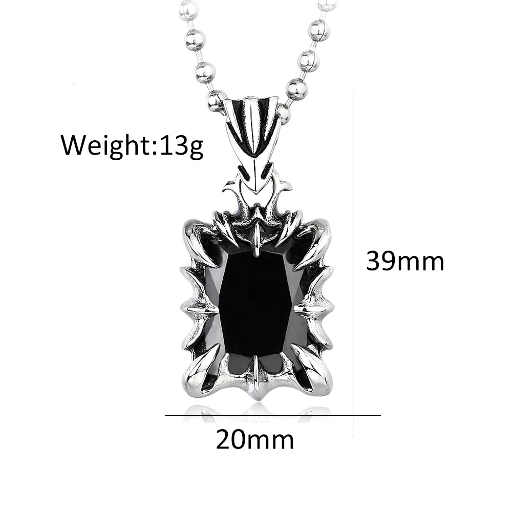 Vintage Mode rot/schwarz/blau/grün Farbe Stein Anhänger Halskette für Männer Frauen Edelstahl Punk Paar Schmuck Drops hipping