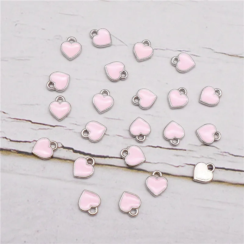 20 Teile/paket Kleine Winzige Emaille Herz Charms Gemischte Farben Legierung Anhänger Für Schmuck Halskette Armband Ohrringe Zubehör Handwerk
