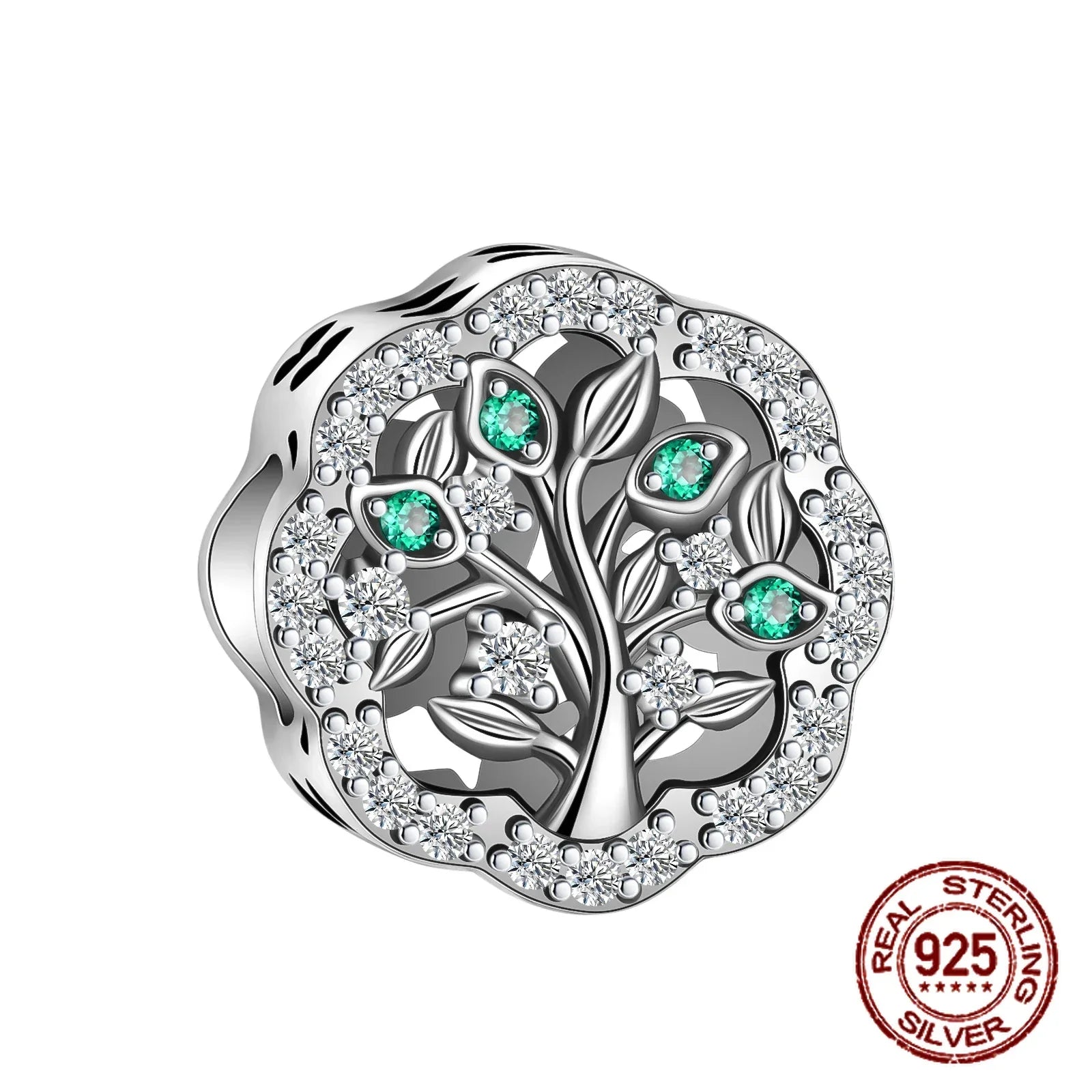 925 Sterling Silber Baum Blume Liebe für immer Familie Bead Pandent Charm Fit 4 MM Loch Durchmesser Armband DIY Bead Frau schmuck Geschenk