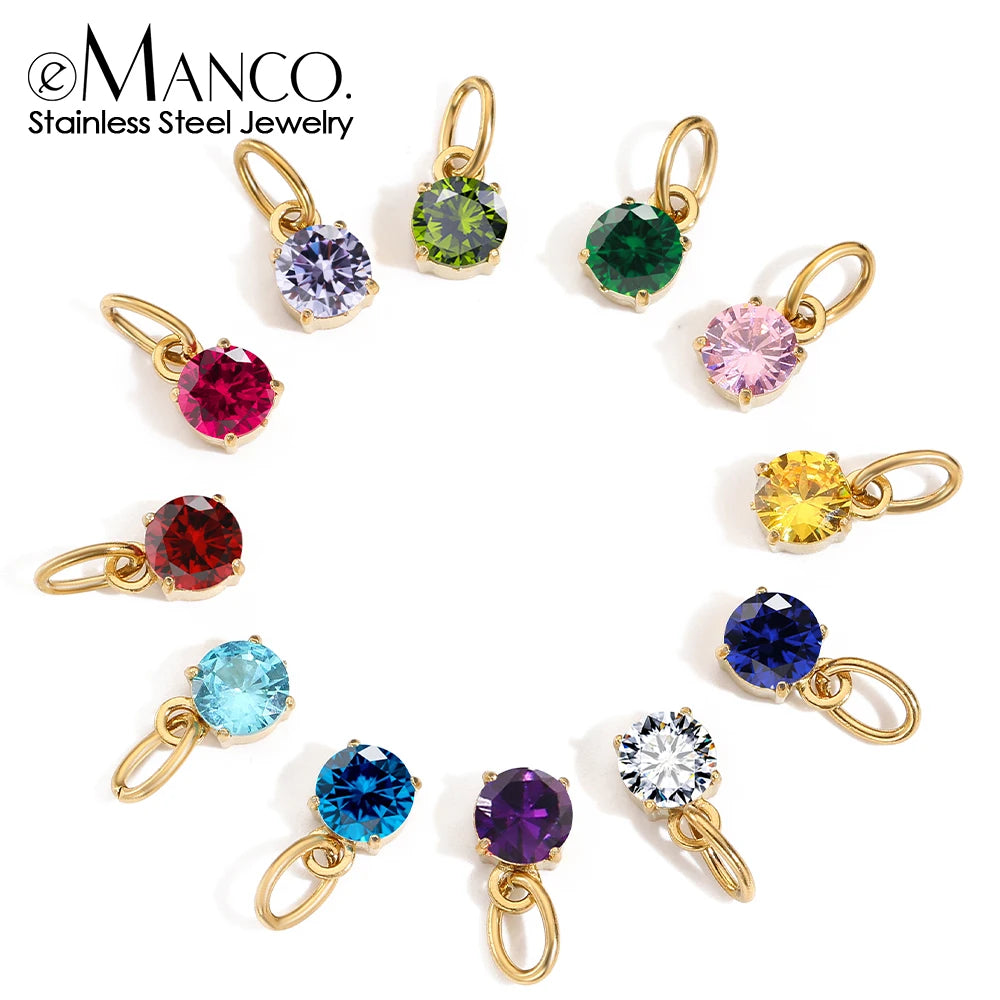 eManco Geburtssteine-Set, Edelstahl-Charm, Factory Outlet, 48-Stunden-Versand, Horoskope, Schmuck