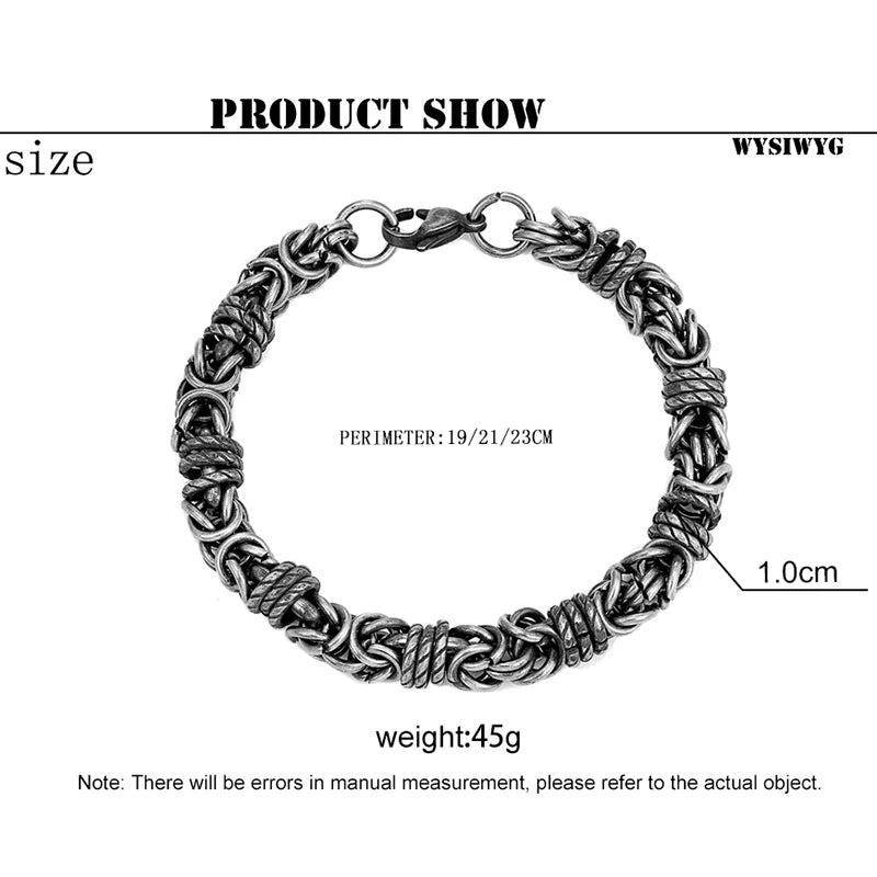 Vintage geflochtenes Edelstahl Herrenarmband Hip Hop einfache geflochtene Laterne Handkette für männliche Freund trendige Armreif Geschenke