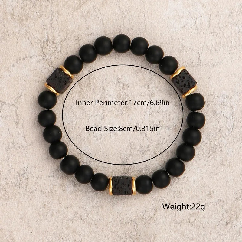 1PC Pulseras Hombre Vintage Tribal Holz Perlen Mann Armbänder Pulseiras Masculina Lava Stein Perlen Männliche Armbänder Homme