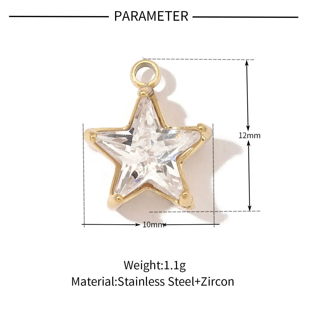 3 teile/los Mode Edelstahl Zirkon Kristall Charms Oval Stern Herz Runde Quadrat HorseeyeStone Halskette DIY Kleine Anhänger