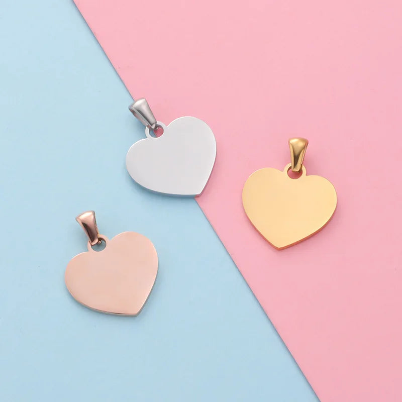 20 Stück Pfirsich Herz Charms hochglanzpoliert Edelstahl Charms DIY Halskette Armband Verbinder Charms für Schmuckherstellung
