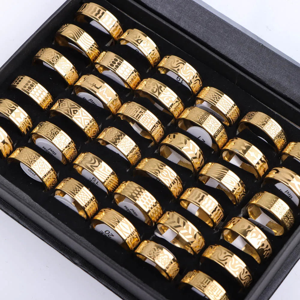 10 Teile/los Trendy Klassische männer frauen Öl Tropft Edelstahl Ringe, Retro Schmuck Geschenke, Gemischte Stil
