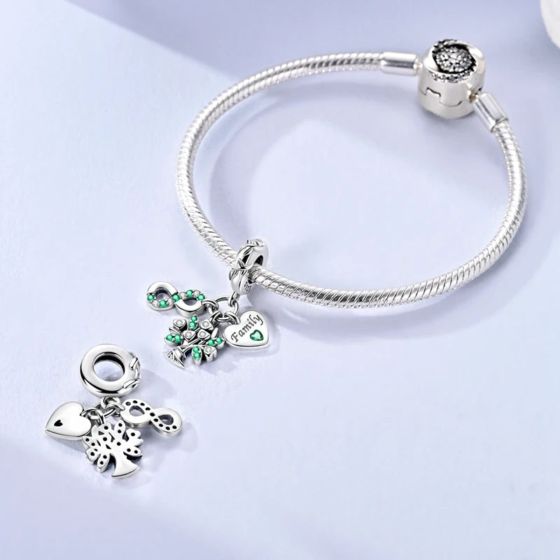Neu im 925er-Sterlingsilber, grüne Charms, Perlen, Frosch, Kleeblatt, Schildkröte, Anhänger, Schmuck, passend für Original-925-Armbänder für Frauen, DIY-Geschenk