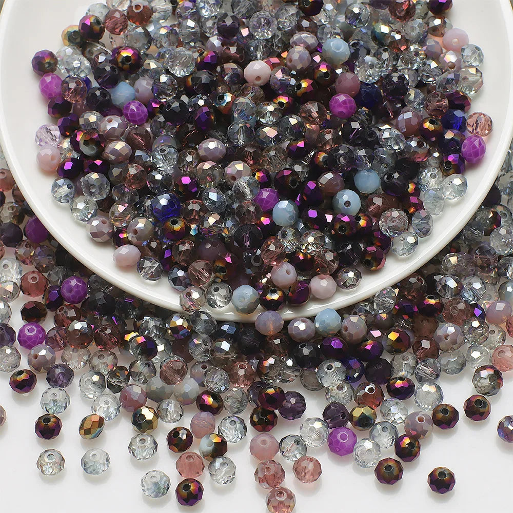 4mm/6mm/8mm Österreich Facettierte Kristall Perlen Lose Spacer Glas Perlen Für Schmuck Machen Halskette armbänder Handwerk Diy Zubehör