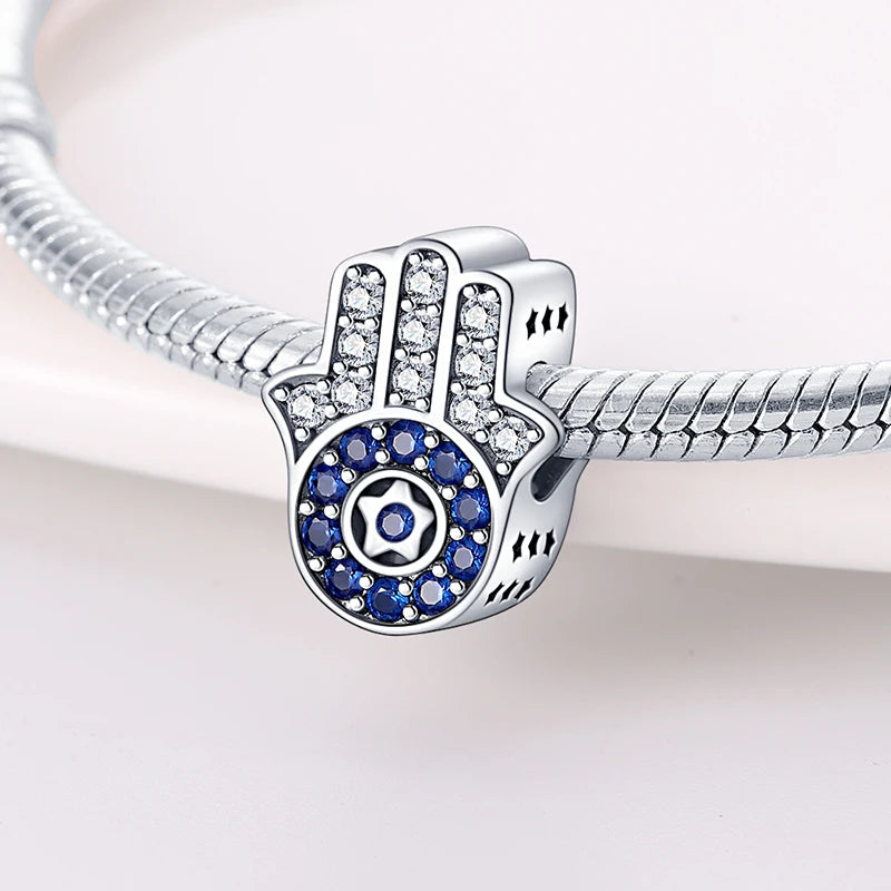 Heiße Verkäufe 925 Sterling Silber Charms Perlen Teufel Auge Fatimas Hand Kreuz Perlen Fit Original Armband Frauen DIY schmuck Geschenke