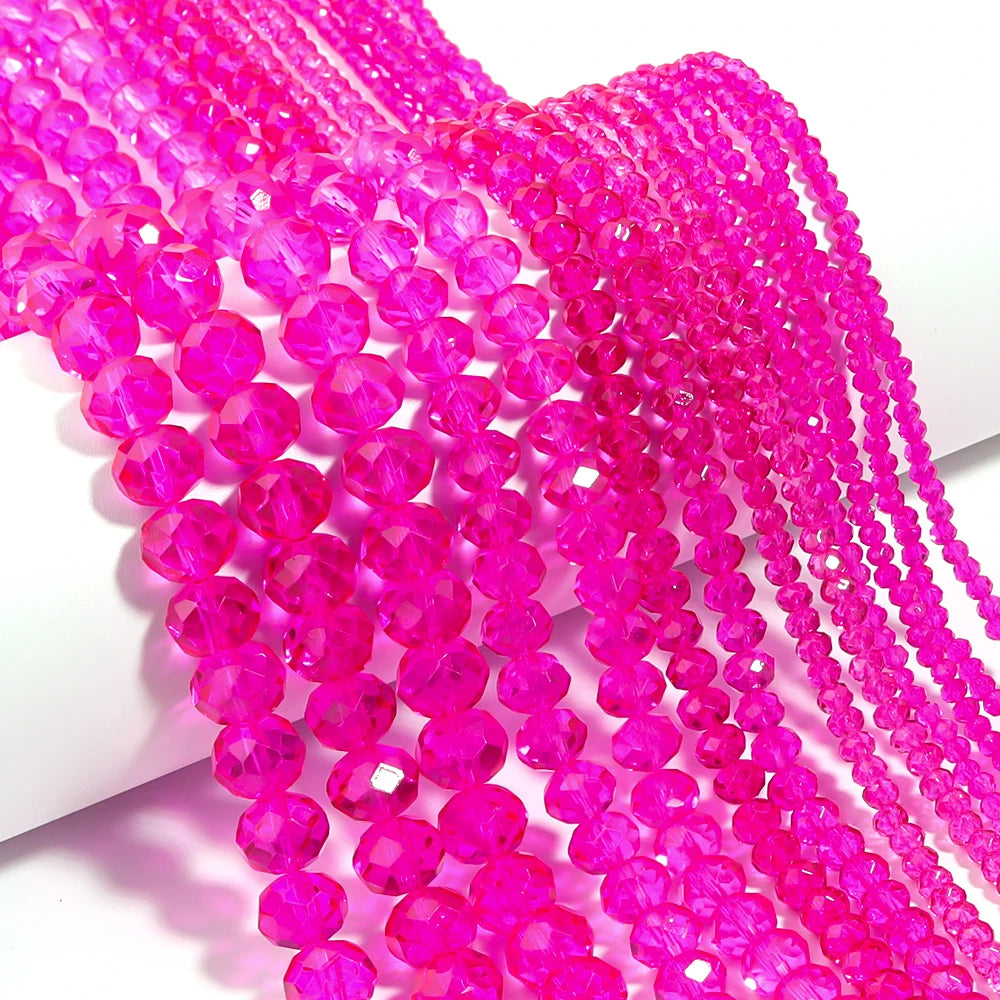 3/4/6/8/10mm Facettierte AB Klar Glas Kristall Rondelle Perlen Bunte Lose Spacer Perlen für Schmuck Machen DIY Armband Halskette