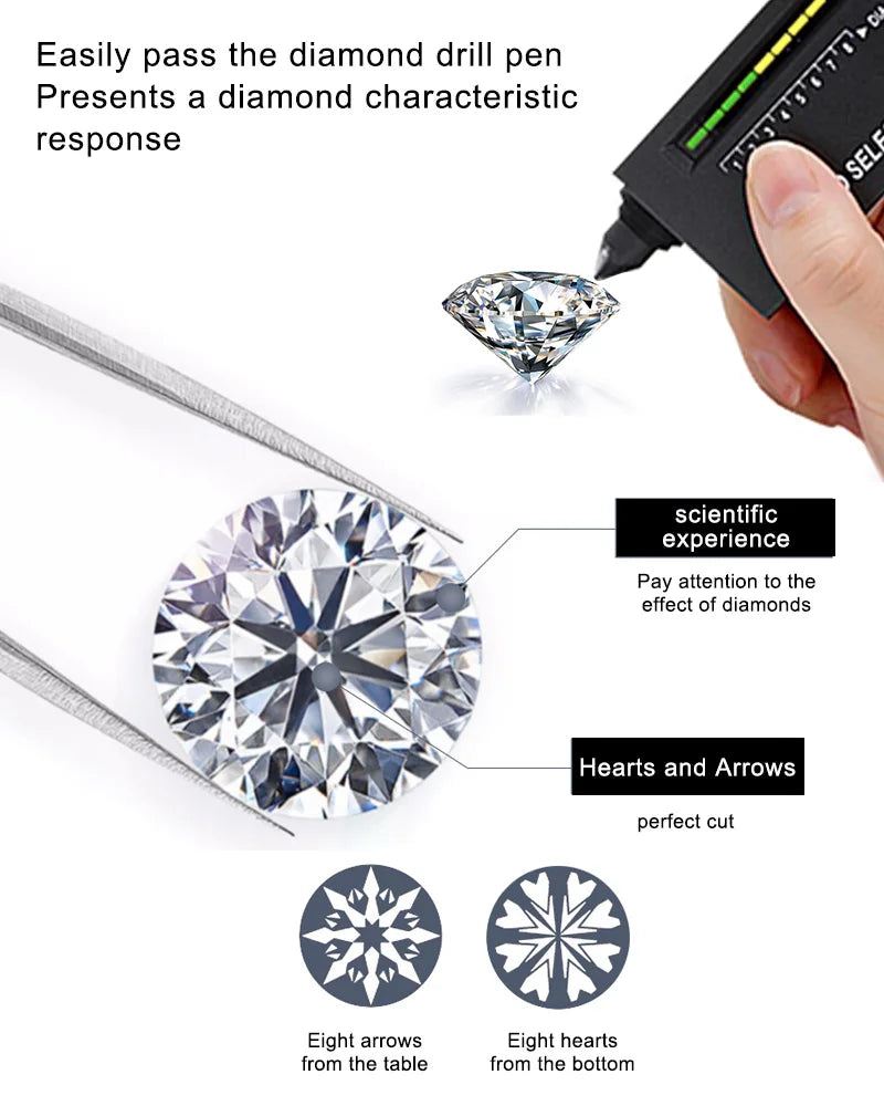 Echtgold 14K Moissanit Damenring Einfachheit AU585 K Gold Diamant Ehering Braut Verlobungsschmuck Mutter Liebhaber Geschenk