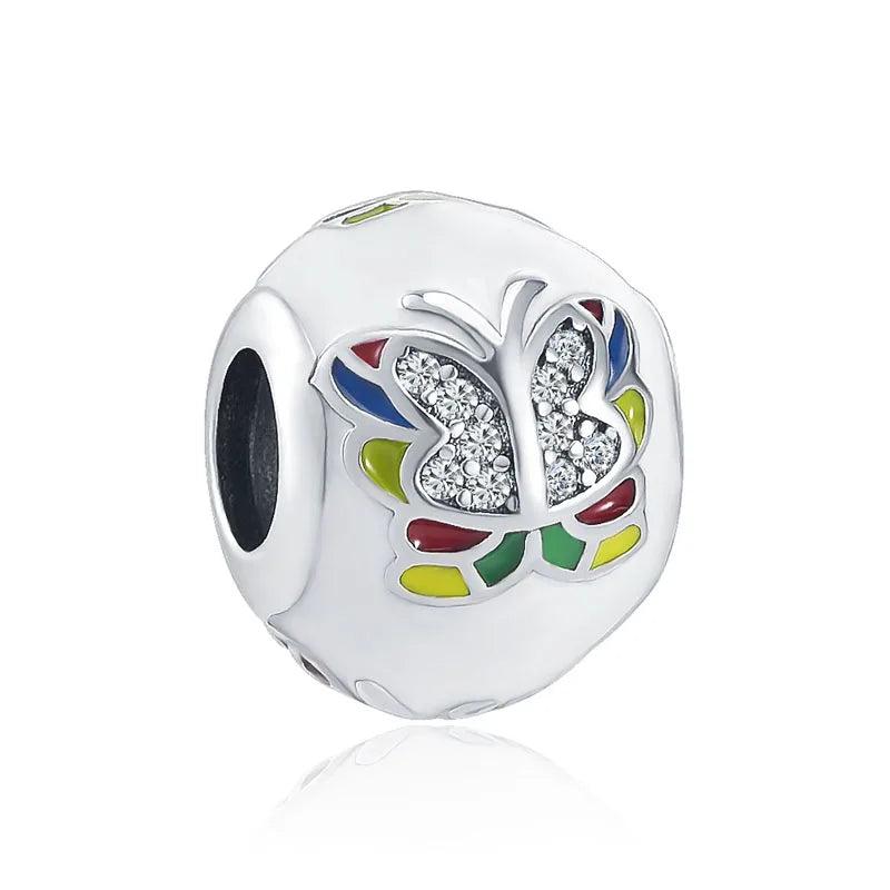 2025 Neu in Original 925 Sterling Silber Bunte Exquisite Schmetterling Serie Charm Fit Armband Halskette DIY Frauen Schmuck Geschenk