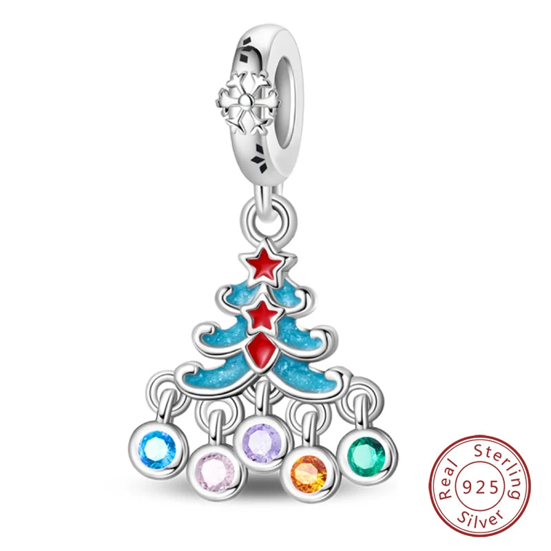 Winter-Charm, Original-Charm-Anhänger aus 925er-Sterlingsilber, Schneeflocke, Schneemann, Pinguin, für Frauen, feiner DIY-Geburtstagsschmuck, Geschenke