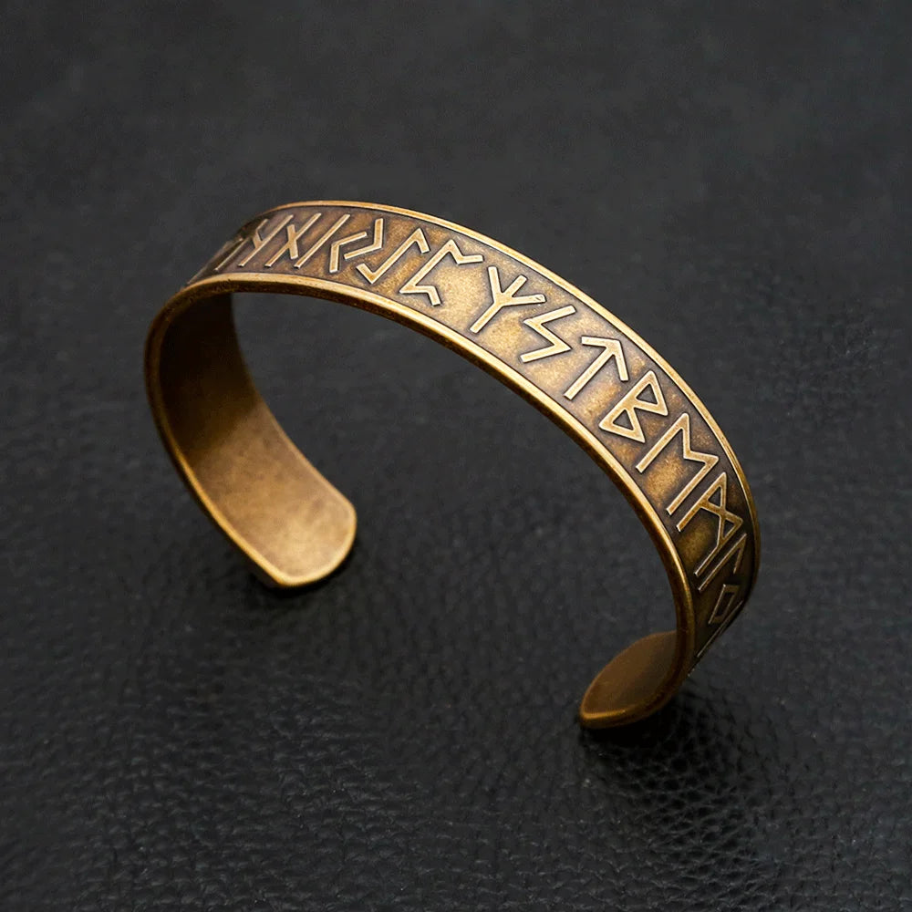 Mode Vintage 316L Edelstahl Viking Rune Armband Männer und Frauen Dominierenden Öffnung Armbänder Biker Amulett Schmuck Geschenke