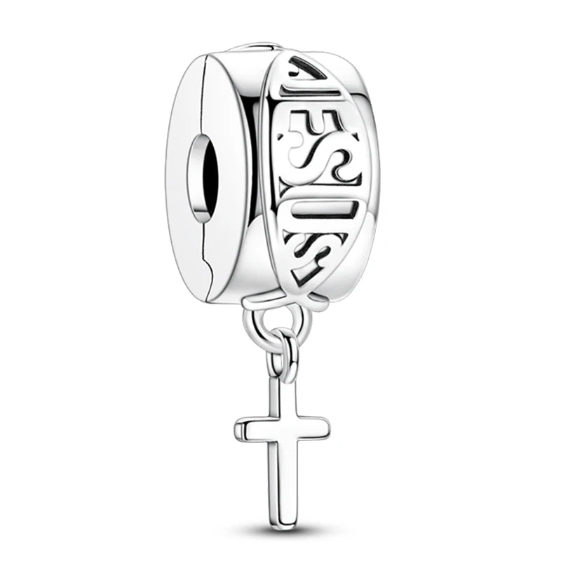 Heißer Verkauf Charms Perlen 925 Sterling Silber Farbe Bogen Kreuz Lebensbaum Perlen Fit DIY Original Armreif Charme Anhänger Schmuck