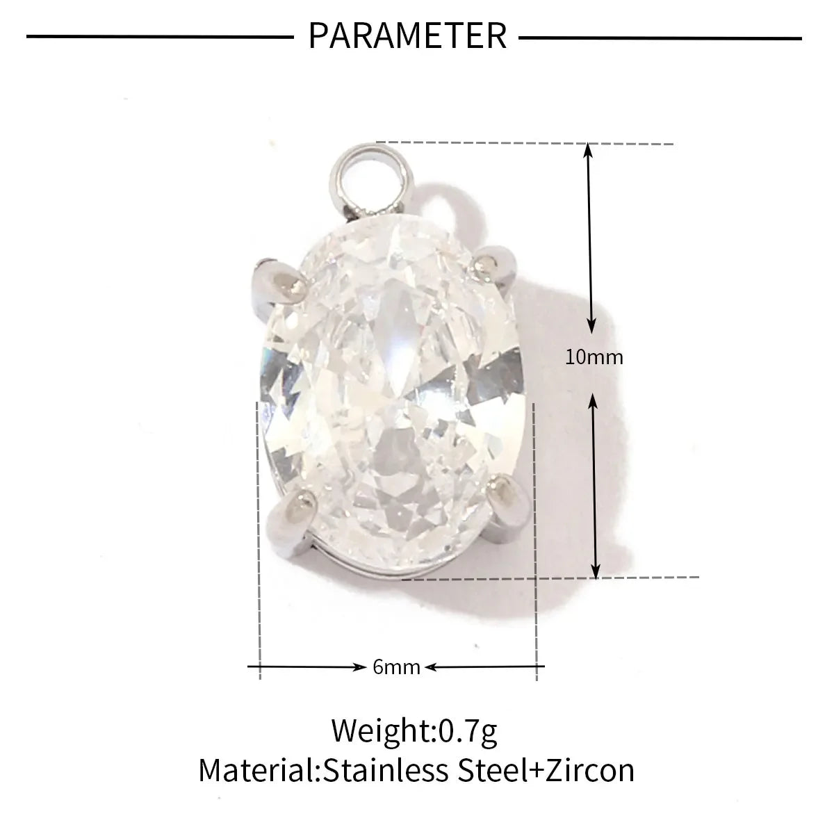 3 teile/los Mode Edelstahl Zirkon Kristall Charms Oval Stern Herz Runde Quadrat HorseeyeStone Halskette DIY Kleine Anhänger