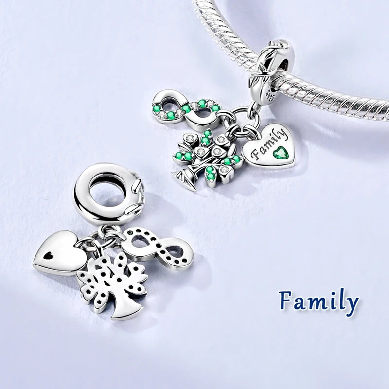 Neu im 925er-Sterlingsilber, grüne Charms, Perlen, Frosch, Kleeblatt, Schildkröte, Anhänger, Schmuck, passend für Original-925-Armbänder für Frauen, DIY-Geschenk
