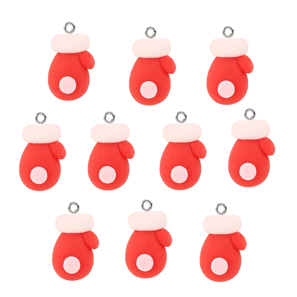10 Stück Weihnachten Lebkuchenmann Weihnachtsmann Charms Harz Anhänger Charms für Ohrring Armband Schlüsselanhänger Kinderspielzeug Diy Schmuckherstellung