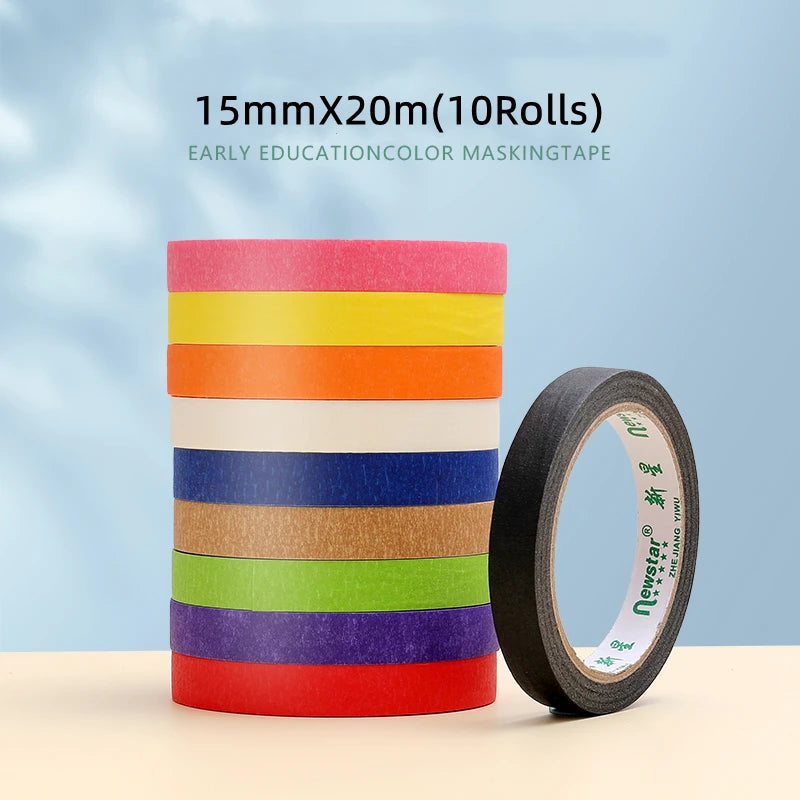 10 Rollen Krepppapier-Klebeband, 20 m Länge, handschriftlich, schützt die Wandmalerei, Zeichnung, keine Spuren, Abdeckband