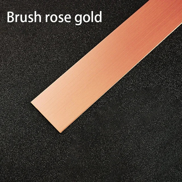 5M/Rolle Edelstahl flache dekorative Linien Silber Titan Gold Hintergrund selbstklebende Wandaufkleber Wand Decke Kantenstreifen