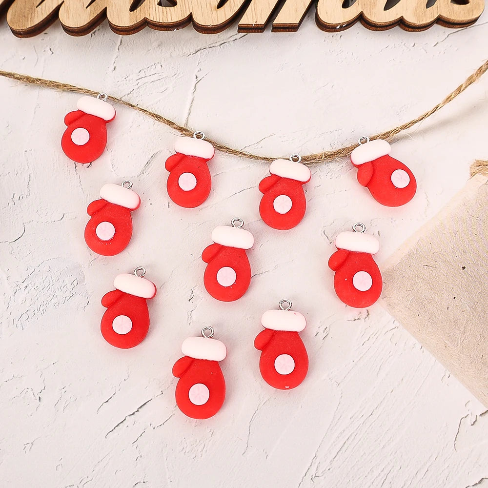 10 Stück Weihnachten Lebkuchenmann Weihnachtsmann Charms Harz Anhänger Charms für Ohrring Armband Schlüsselanhänger Kinderspielzeug Diy Schmuckherstellung