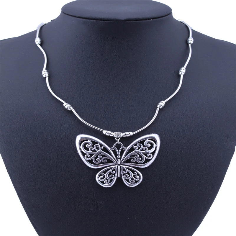 Ethnische Antike Silber Farbe Mond Choker Halsketten für Frauen Boho Türkis Halskette Mädchen Partei Schmuck Geschenke