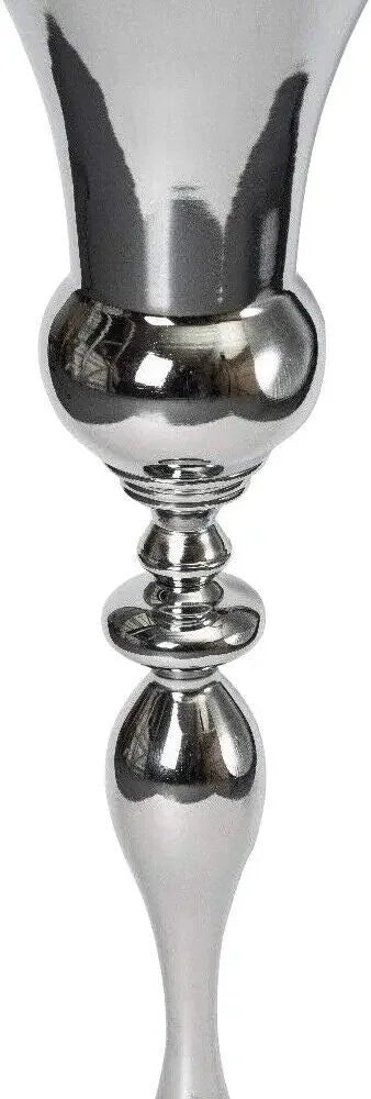 74cm Moderne Bodenvase, Großer Metall-Arrangementbehälter Blumentopf Silber für Büro, Wohnzimmer, Hochzeit, Verlobung, Dekoration