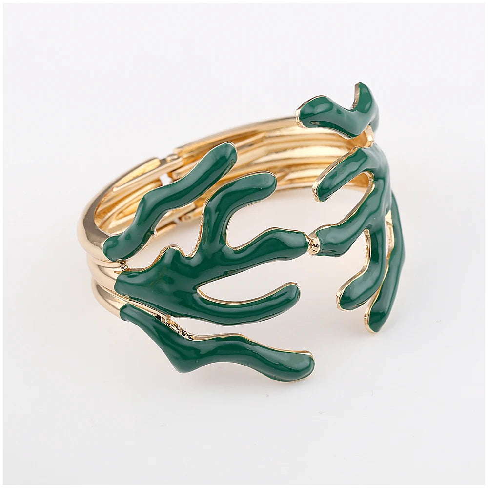 KAYMEN Neues wunderschönes Korallen-Design, luxuriöses Manschettenarmband, Statement-Armreif, Modeschmuck für Frauen, Verlobung, Hochzeit, Zubehör