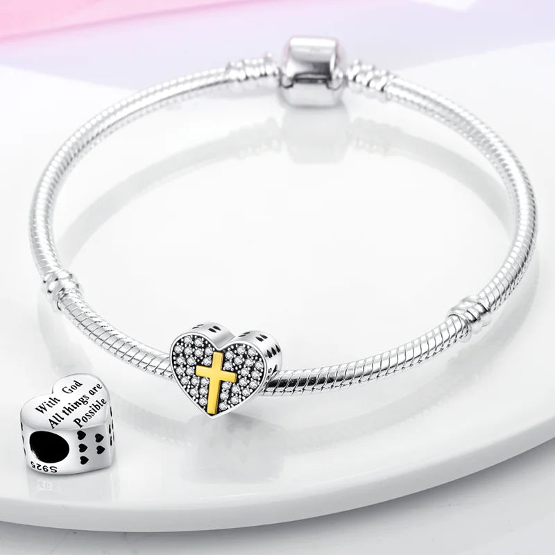 Charms aus 925er-Sterlingsilber, romantische Herz-Serie, Perlen, passend für Qikaola 925 Original-Armbänder, DIY-Schmuck zum Muttertag, Geschenke