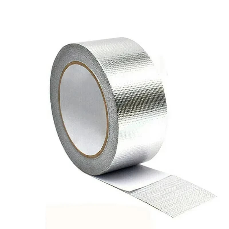 1 Rolle isoliertes HVAC-Aluminiumfolienband, silbernes Pipeline-Band aus Metall, reißfestes HVAC-Band, geeignet für Rohrleitungen und Trockner