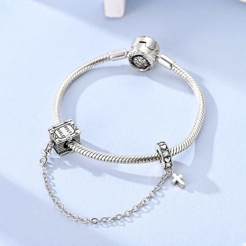 Heißer Verkauf Charms Perlen 925 Sterling Silber Farbe Bogen Kreuz Lebensbaum Perlen Fit DIY Original Armreif Charme Anhänger Schmuck