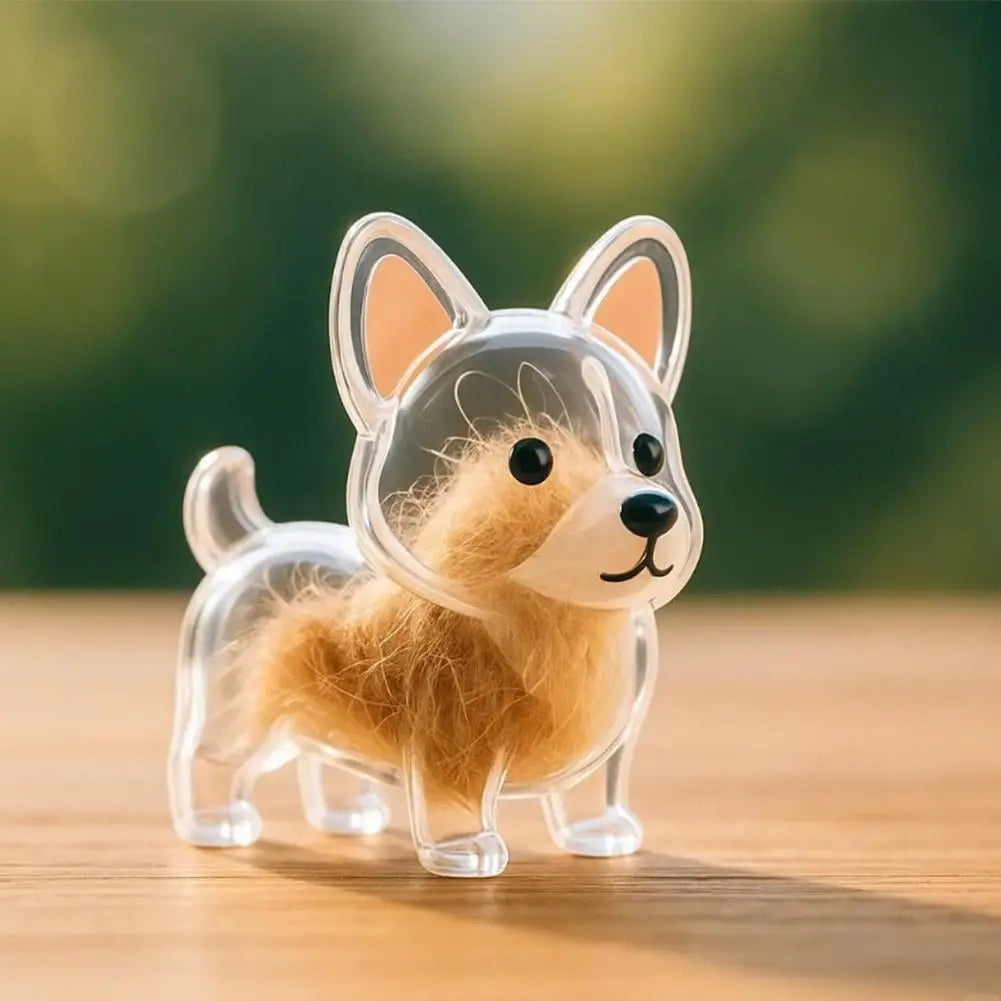 Klarer Tierhaar-Schlüsselanhänger, niedlicher Hund, Fell, Andenkenhalter, kreativer transparenter Tierhaar-Gedenkkollektions-Anhänger für Hund/Katze