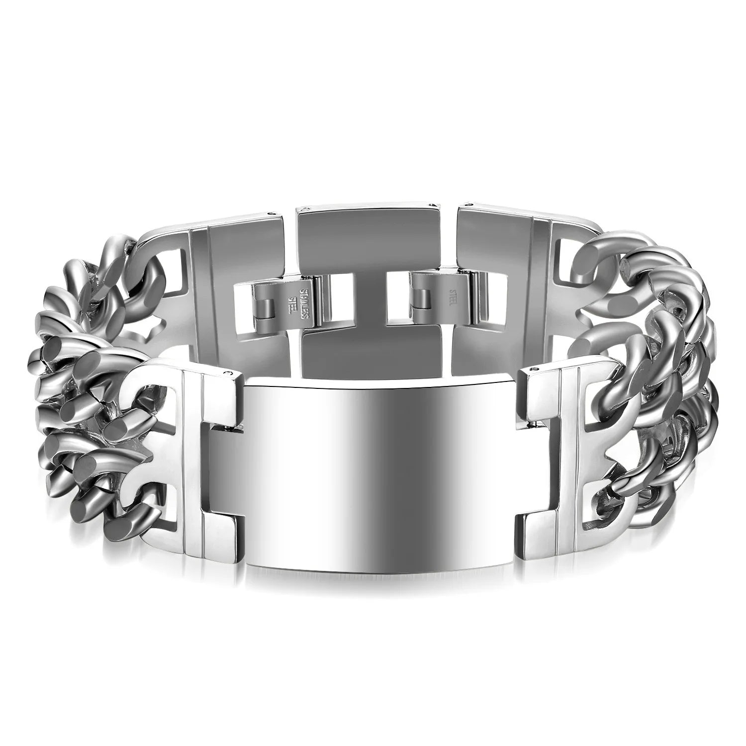 HNSP 24MM Breite 316L Edelstahl Kubanischen Kette Kreuz Armband Für Männer Schmuck Männliche Hand Kette Wrap Armbänder Punk zubehör