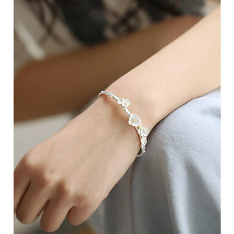 Beclub Silber Farbe HipHop dicke Kette Blumen armband für Frauen Männer Vintage handgemachte Hasp Armband Geburtstags geschenk