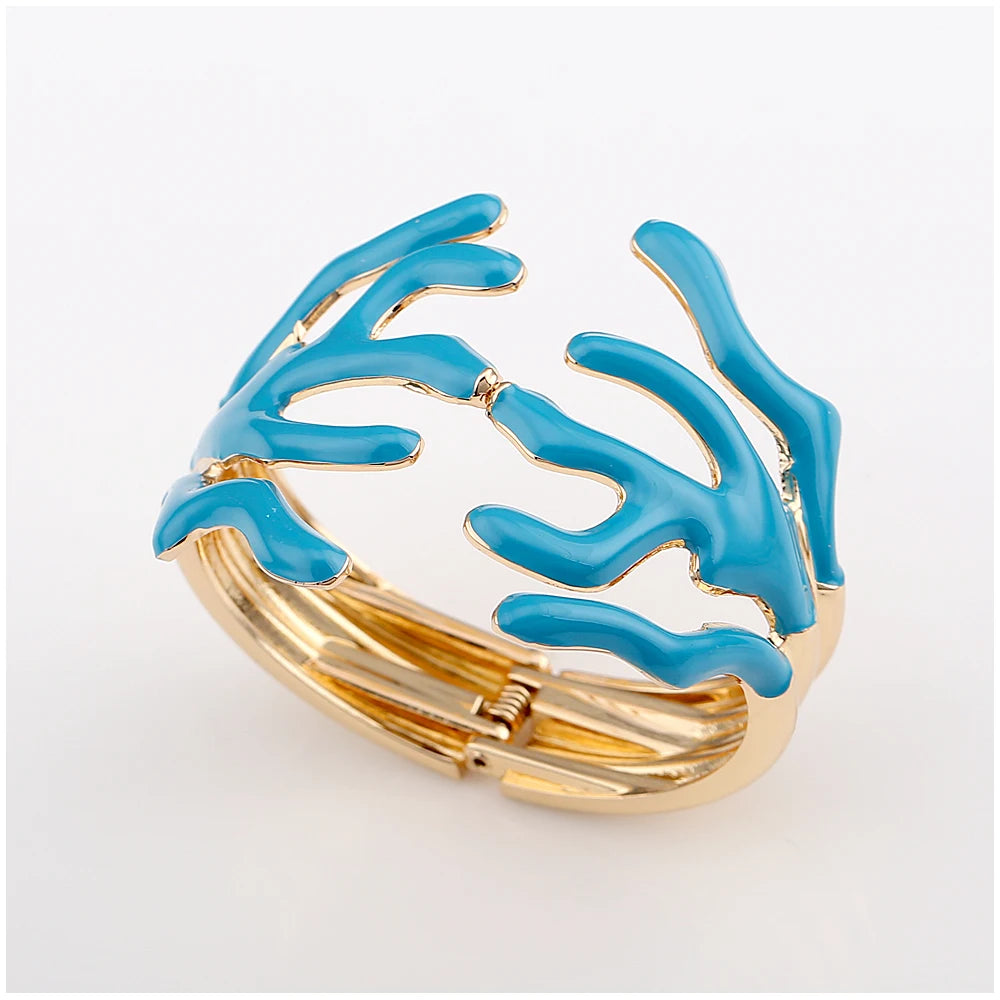 KAYMEN Neues wunderschönes Korallen-Design, luxuriöses Manschettenarmband, Statement-Armreif, Modeschmuck für Frauen, Verlobung, Hochzeit, Zubehör