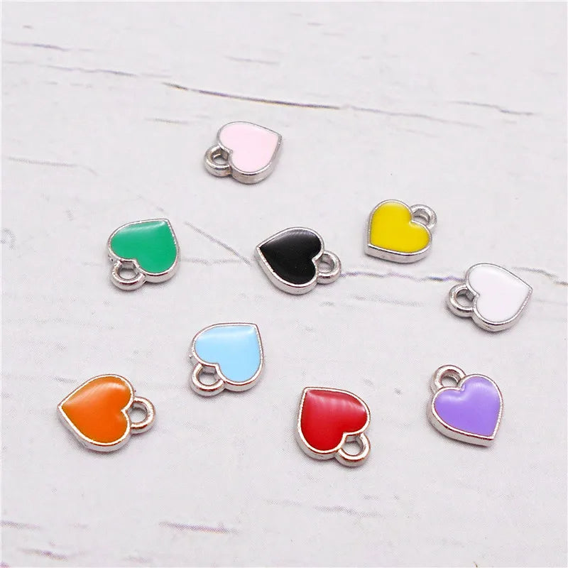 20 Teile/paket Kleine Winzige Emaille Herz Charms Gemischte Farben Legierung Anhänger Für Schmuck Halskette Armband Ohrringe Zubehör Handwerk